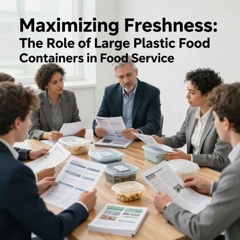 Large plastic food containers are integral to the organized preparation and storage of ingredients in various food service settings.
