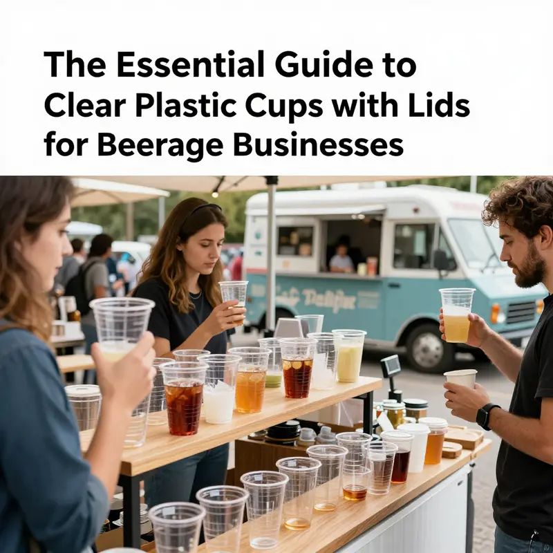 Various clear plastic cups showcasing the material composition of PET and PLA.
