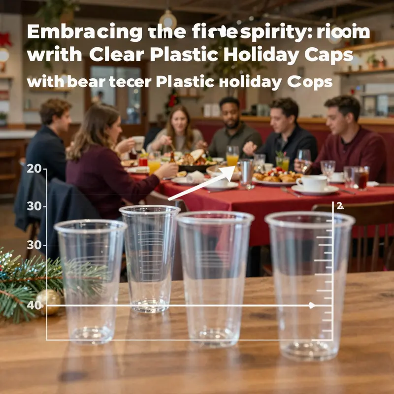 Eco-friendly clear plastic cups showcased with natural decor, highlighting sustainability efforts.