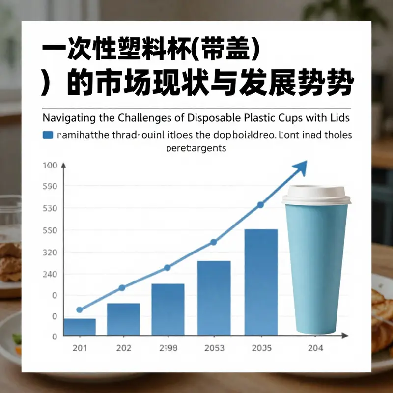 Infographic depicting the recycling challenges of disposable plastic cups with lids.