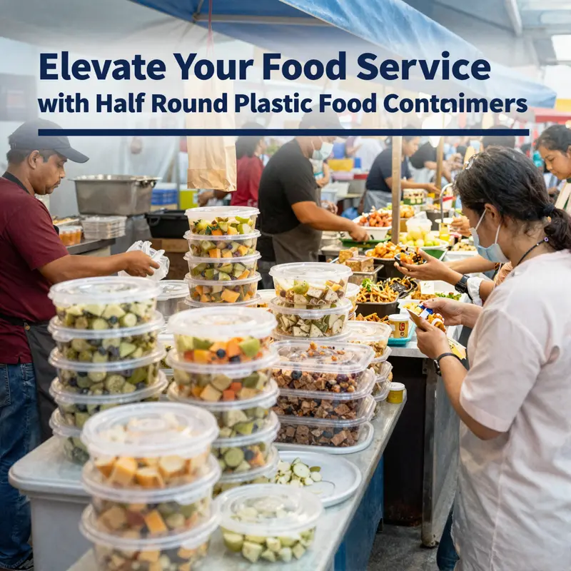 Half round plastic food containers showcasing their versatility in food preservation.