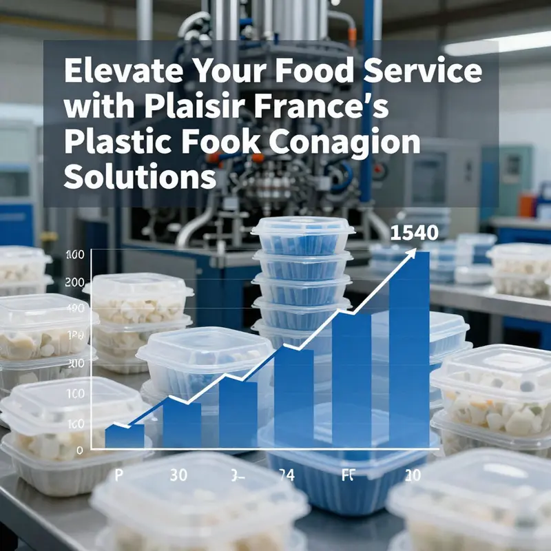 A display of transparent plastic food containers featuring an assortment of fruits and desserts, showcasing the versatility of Plaisir France’s offerings.