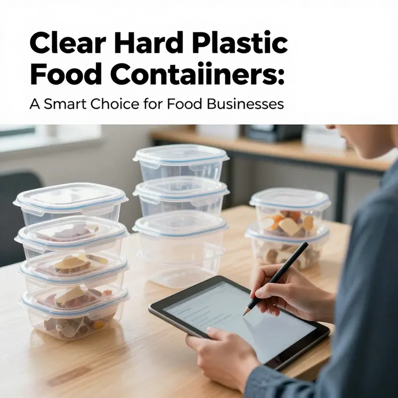 An array of clear hard plastic food containers ideal for various food service applications.