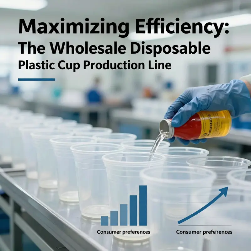 A state-of-the-art production line for disposable plastic cups integrating various manufacturing processes.