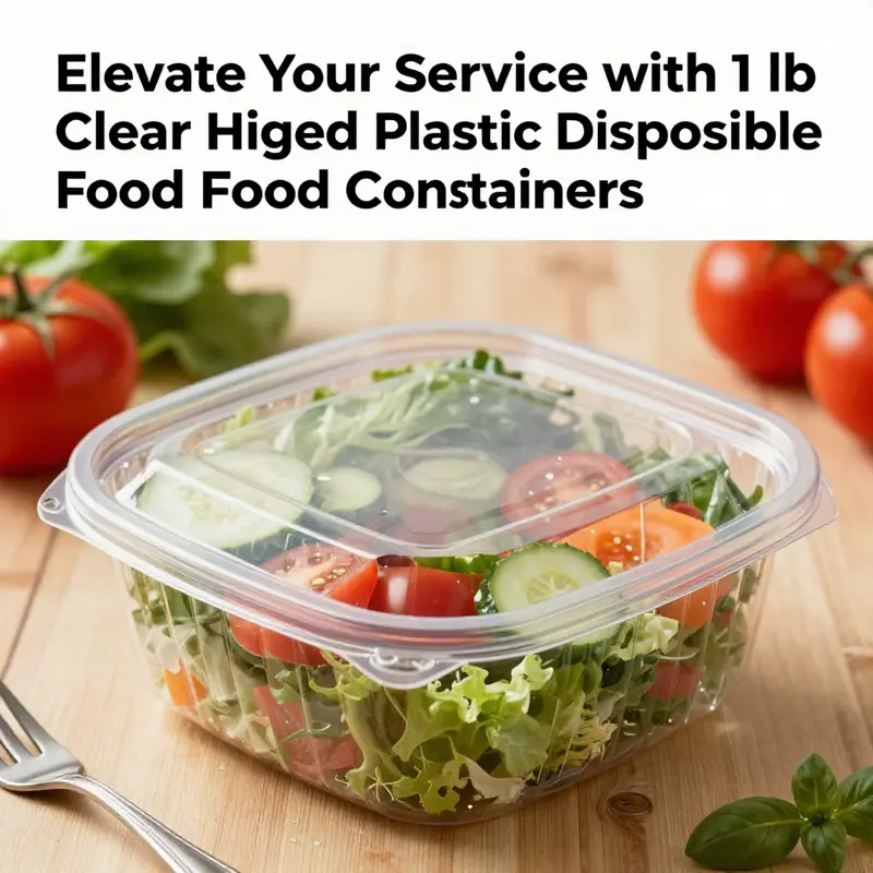 The superior clarity of 1 lb clear hinged plastic disposable food containers enhances food presentation.