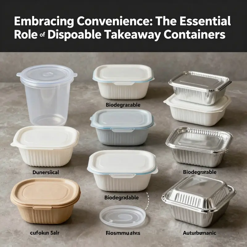 Assorted disposable takeaway containers showcasing their versatility in food service.