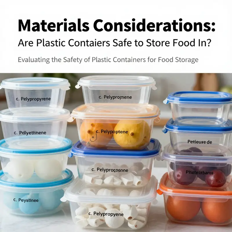 Different types of food-grade plastics suitable for food storage.