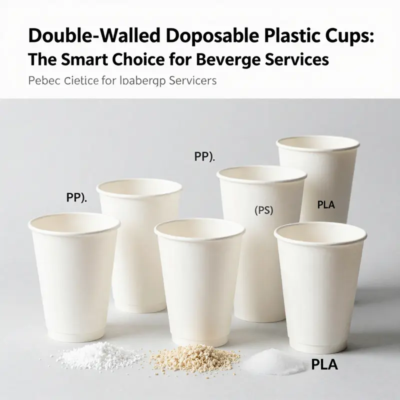 Illustration showing the thermal insulation technology of double-walled disposable plastic cups.