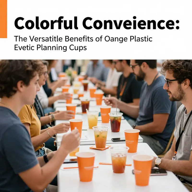 Different materials used for orange plastic disposable cups highlighting their qualities.