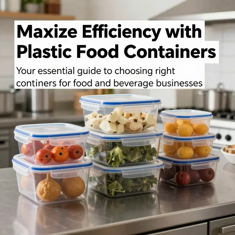 A clean and organized kitchen showcasing large plastic food storage containers for effective ingredient management.