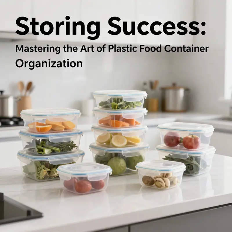 A spacious and organized commercial kitchen filled with plastic food containers and lids, showcasing optimal storage solutions.