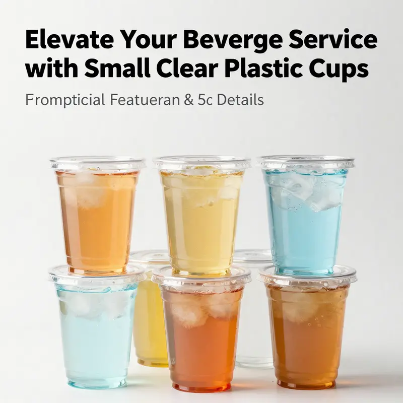 Detailed view of 7 oz clear plastic cups demonstrating their clarity and intended beverage use.