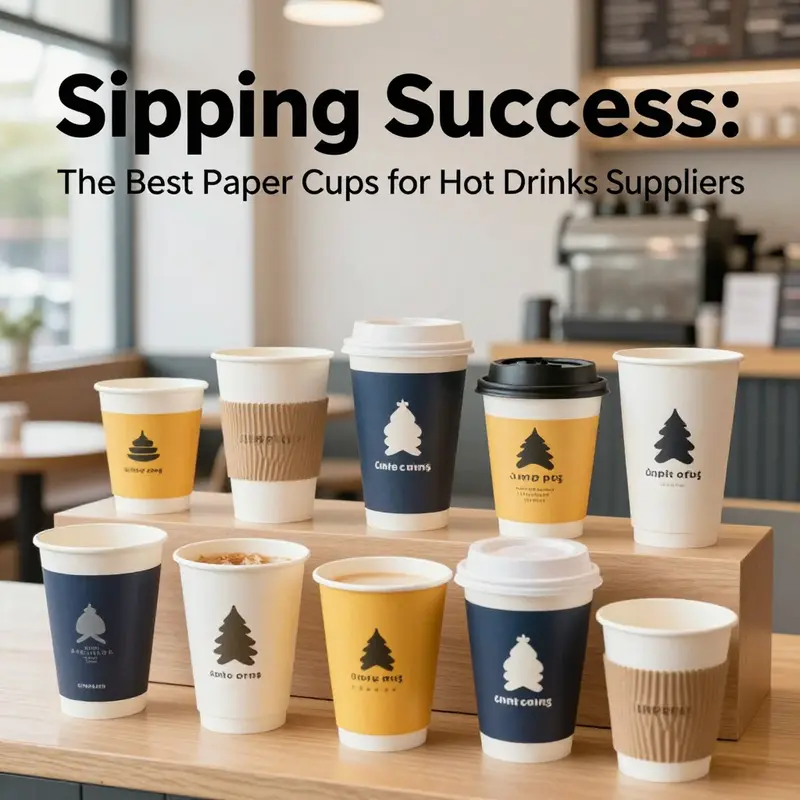 An array of paper cups designed for hot drinks, highlighting variety and personalization.