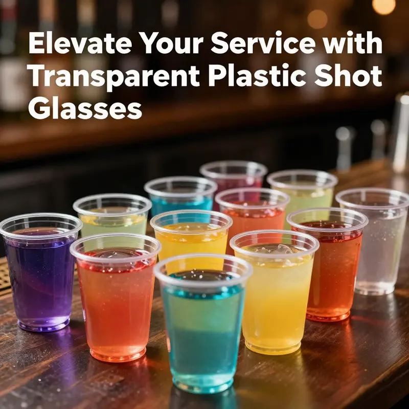 A vibrant display of transparent plastic shot glasses filled with colorful cocktails, showcasing their use in various events.