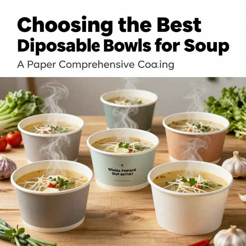 An enticing selection of paper soup bowls with waterproof coatings, ideal for hot soups.