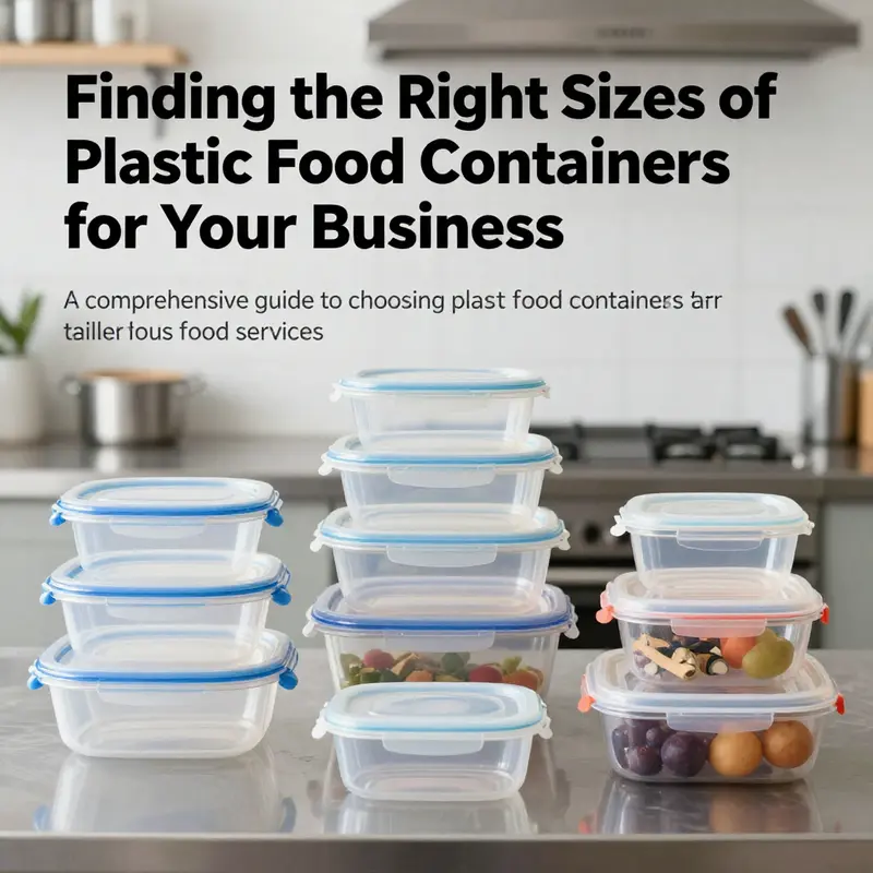 A collection of diverse plastic food containers of various sizes arranged in a kitchen context, showcasing their relevance in food service.