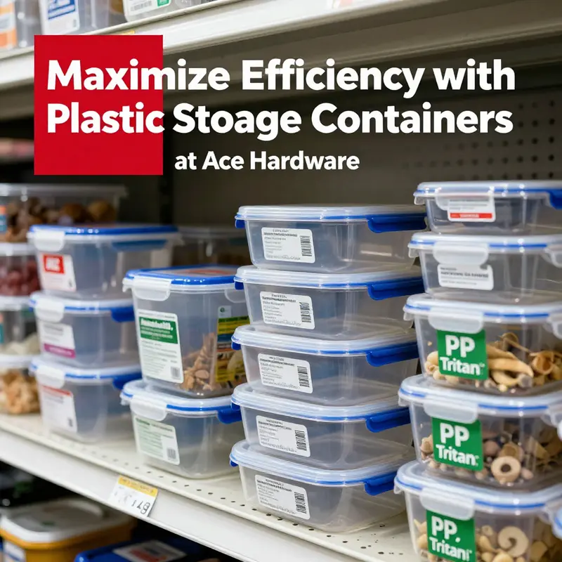 Sample plastic food storage containers made of safe materials available at Ace Hardware.