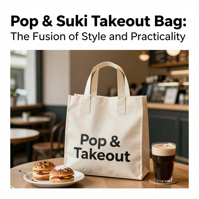 The Pop & Suki Takeout Bag featured in a trendy café, illustrating its combination of style and practicality.