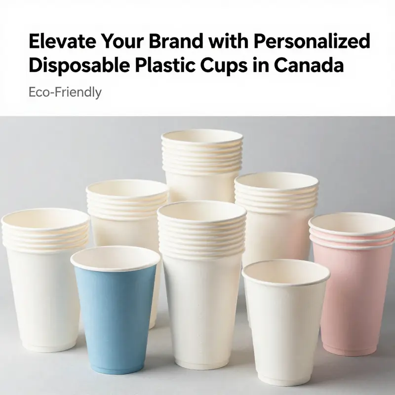 A vibrant cafe illustrating the rising demand for personalized disposable plastic cups in Canada.