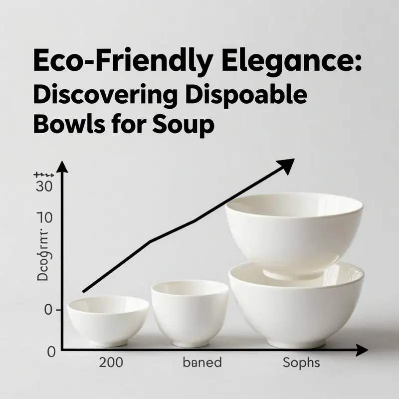 A variety of eco-friendly disposable soup bowls made from sustainable materials.