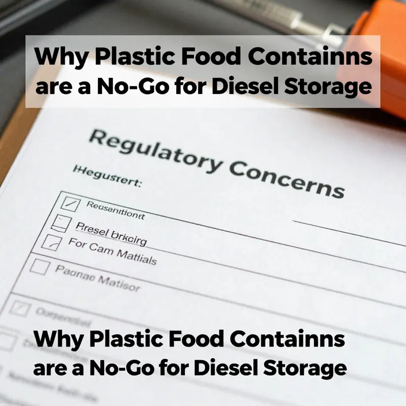 Chemical interactions between diesel and plastic containers can lead to dangerous fuel degradation.