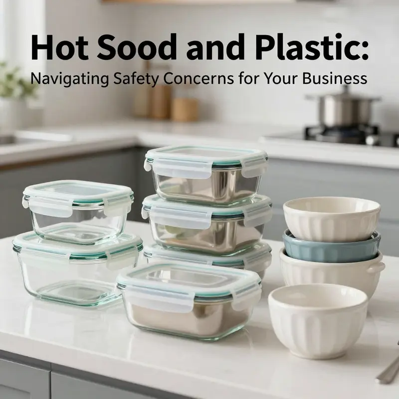 The potential risks of chemical leaching from hot food stored in plastic containers.