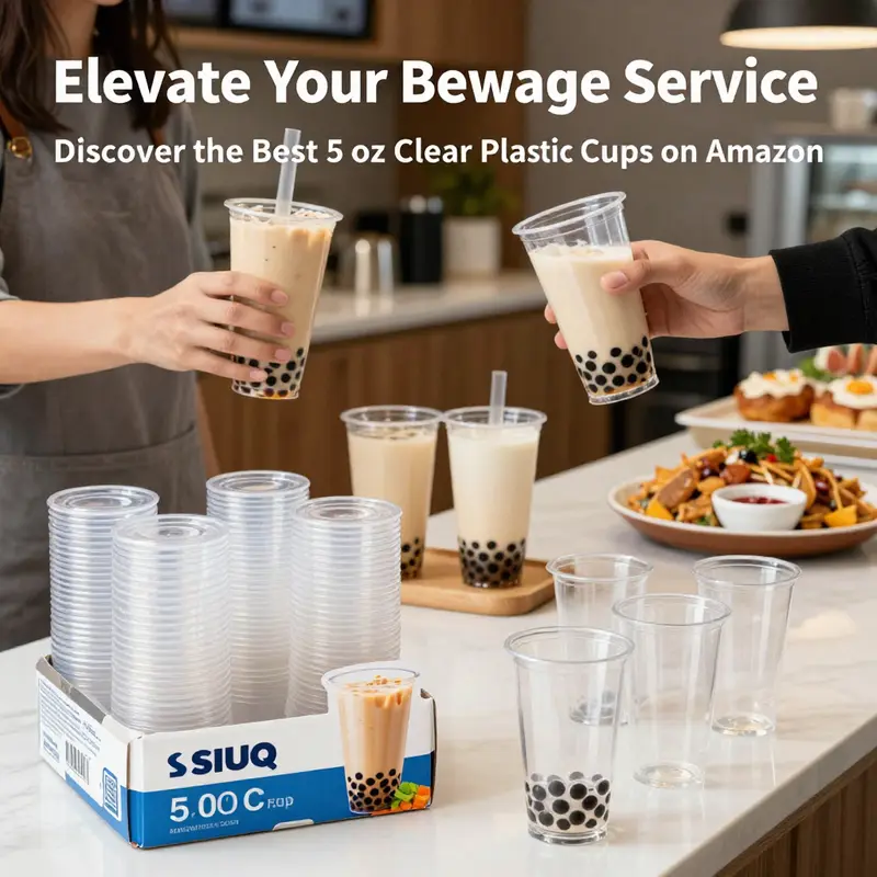 GUSTO clear plastic cups displayed in a vibrant environment, highlighting their suitability for parties and events.