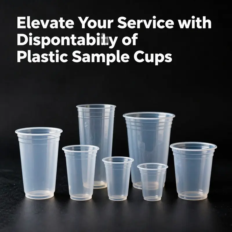 Display of sterile disposable plastic sample cups, highlighting the importance of sterilization in safe handling.