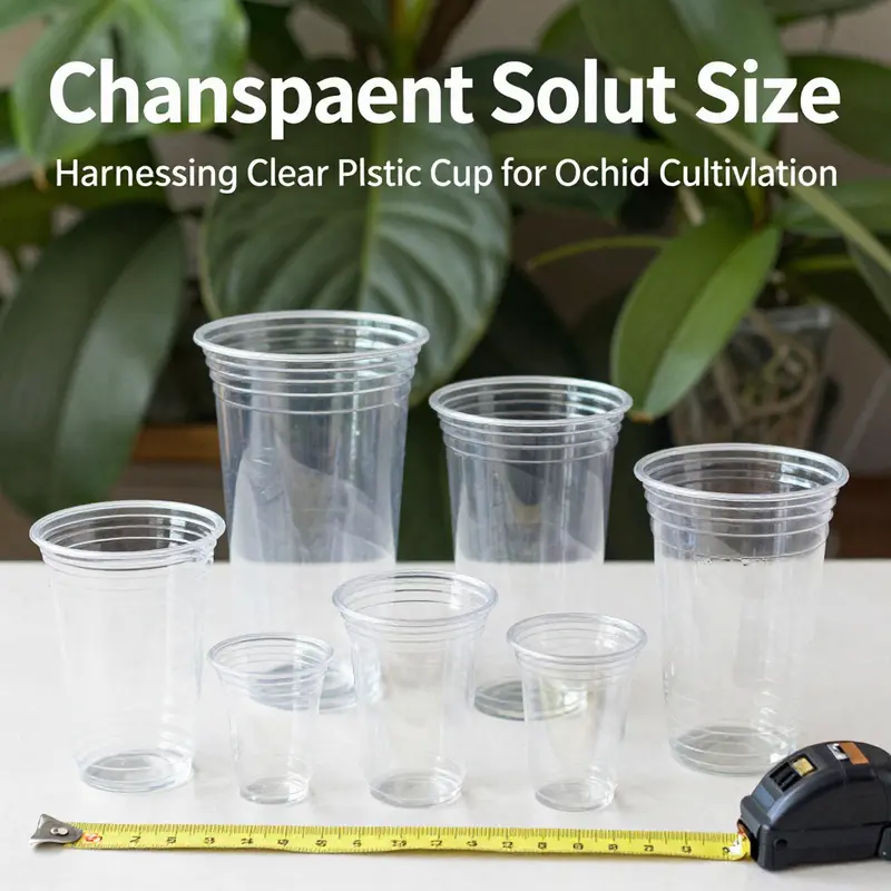 Clear plastic cups enhance visibility of root health while cultivating orchids.