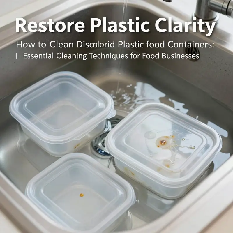 Baking soda and vinegar: effective household items for rejuvenating plastic containers.