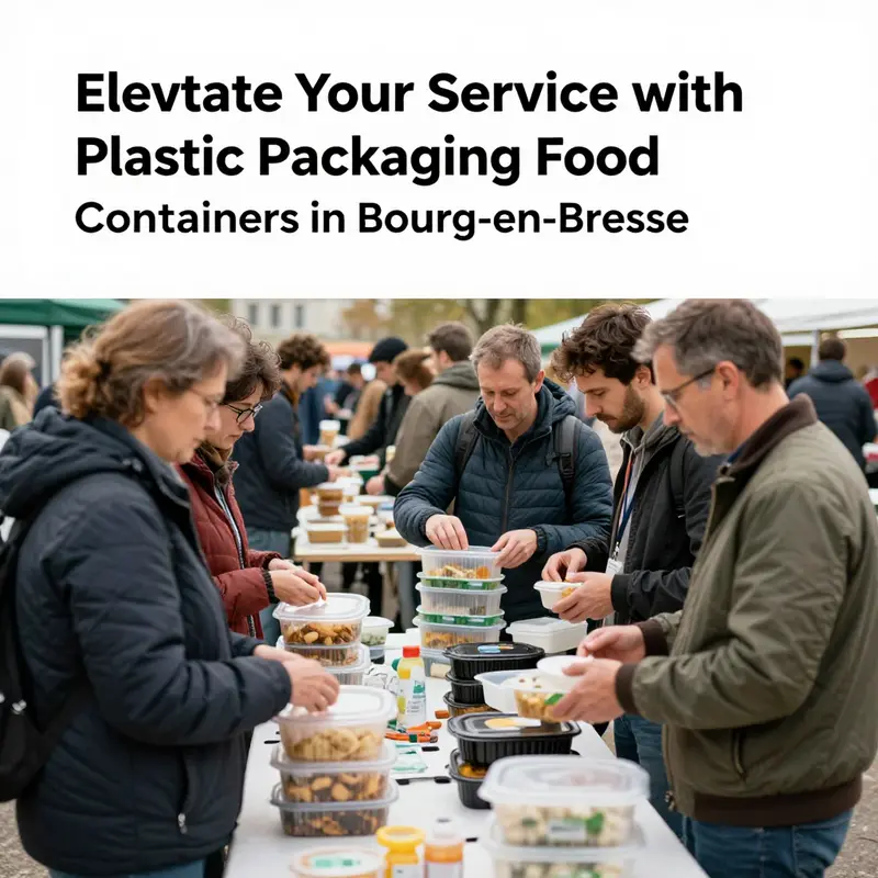 Market Display of Plastic Packaging Food Containers in Bourg-en-Bresse