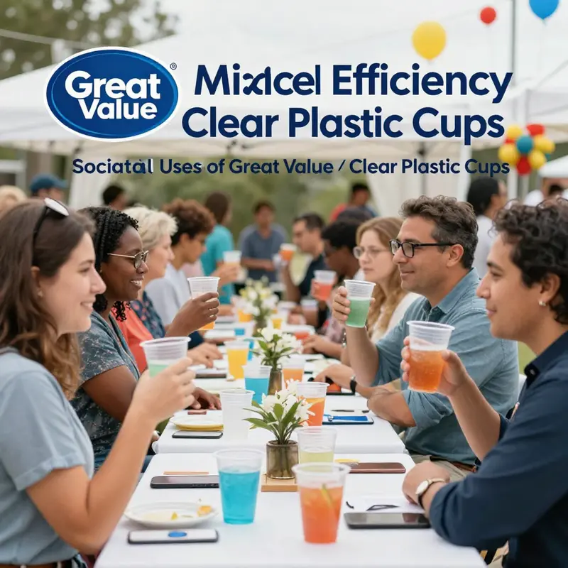 Experience the clear quality of Great Value clear plastic cups filled with vibrant beverages.