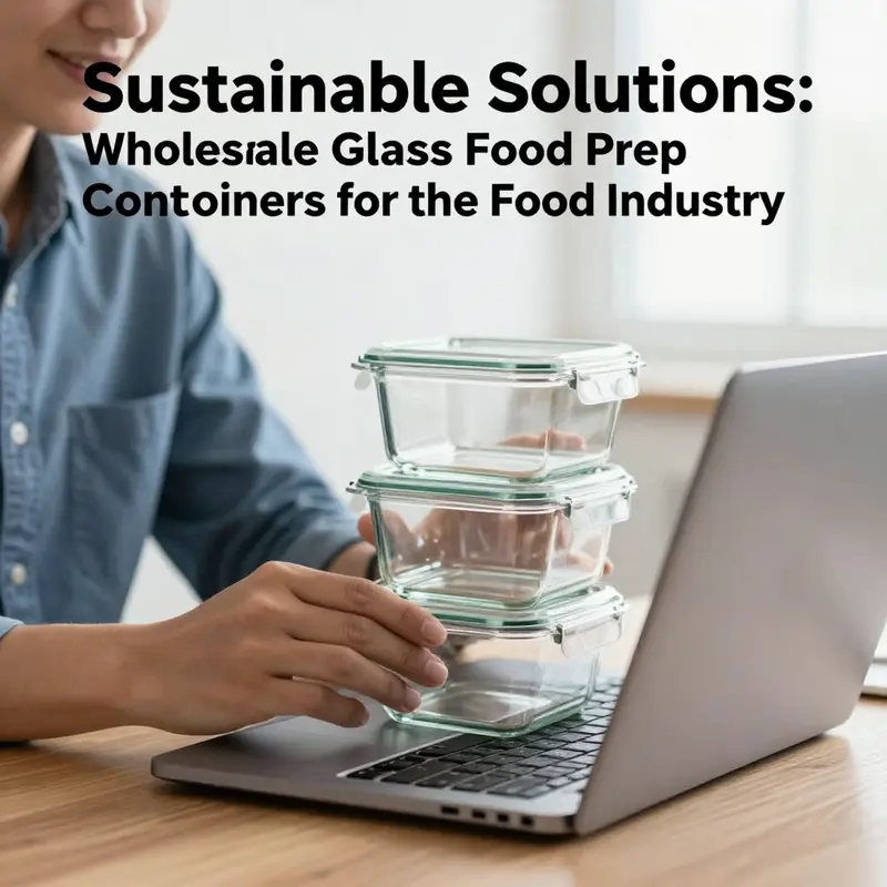 A range of glass food prep containers showcasing their key specifications, including material and design features.