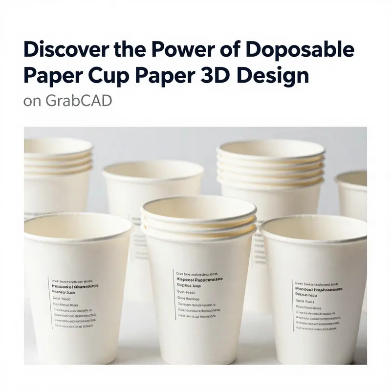 A designer’s workspace displaying innovative disposable paper cup models on GrabCAD.