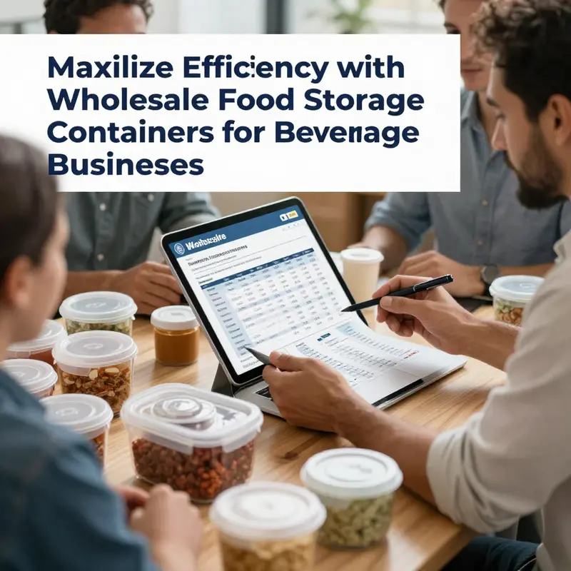 Diverse food storage containers showcased in a wholesale market setting.