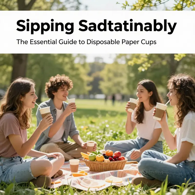 Biodegradable disposable paper cups being used in a picnic setting, emphasizing their environmental benefits.