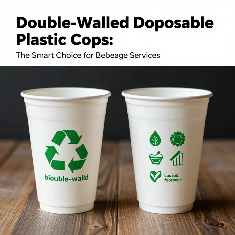 Illustration showing the thermal insulation technology of double-walled disposable plastic cups.