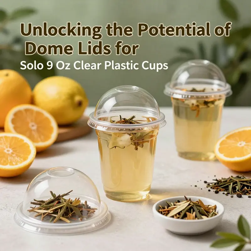 Diverse designs of dome lids showcasing features for effective beverage service.