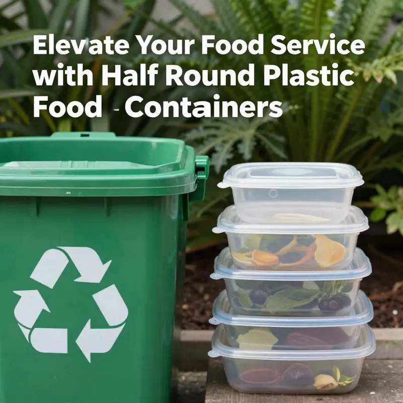 Half round plastic food containers showcasing their versatility in food preservation.