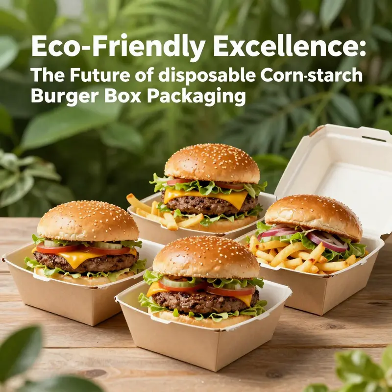Disposable cornstarch burger boxes support environmental sustainability with biodegradable materials.