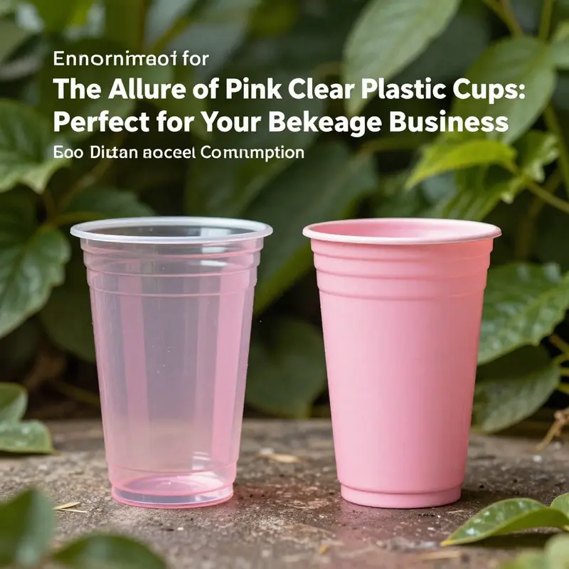 Pink clear plastic cups add a festive flair to events, making drinks visually appealing.