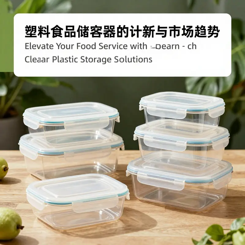 An organized array of clear plastic food storage containers, highlighting their aesthetic and functional appeal in food service environments.