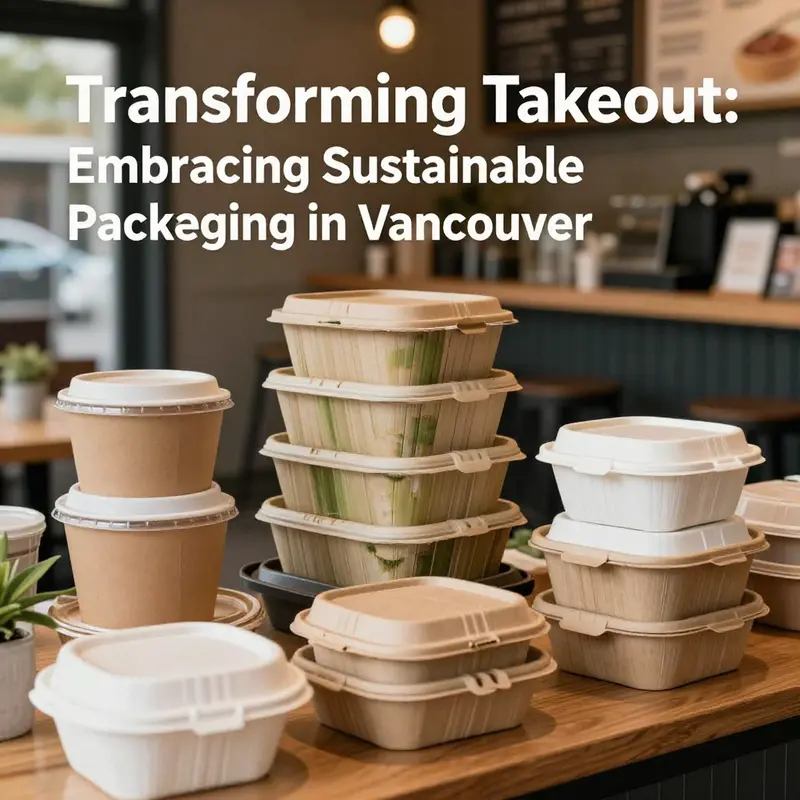 A vibrant selection of sustainable food containers showcases eco-friendly options in Vancouver’s food industry.