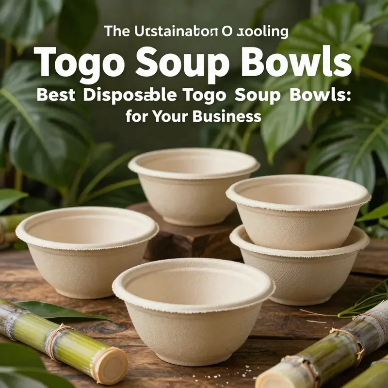 A colorful collection of disposable soup bowls representing different materials and capacities.