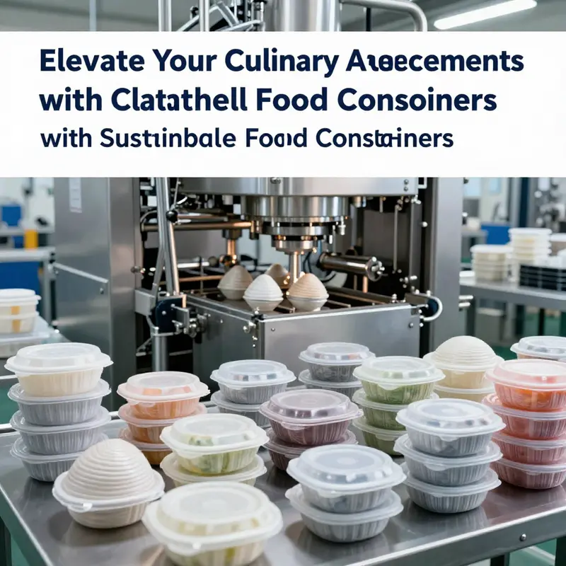 A collection of biodegradable clamshell containers emphasizing the commitment to sustainability in modern food packaging.