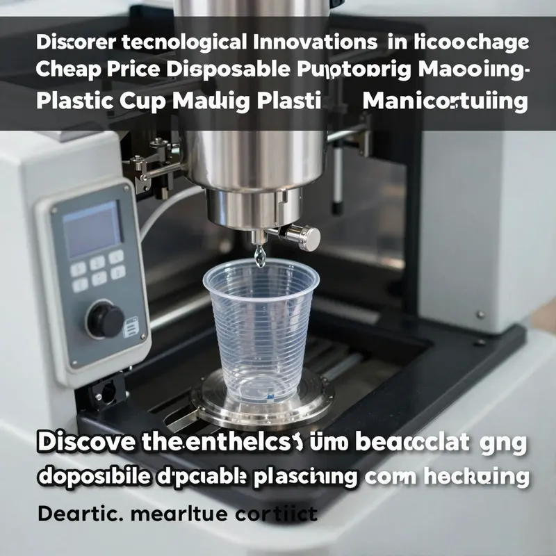 A modern disposable plastic cup making machine active in production.