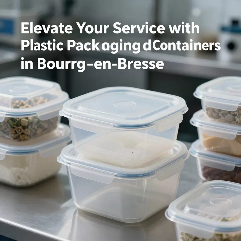 Market Display of Plastic Packaging Food Containers in Bourg-en-Bresse