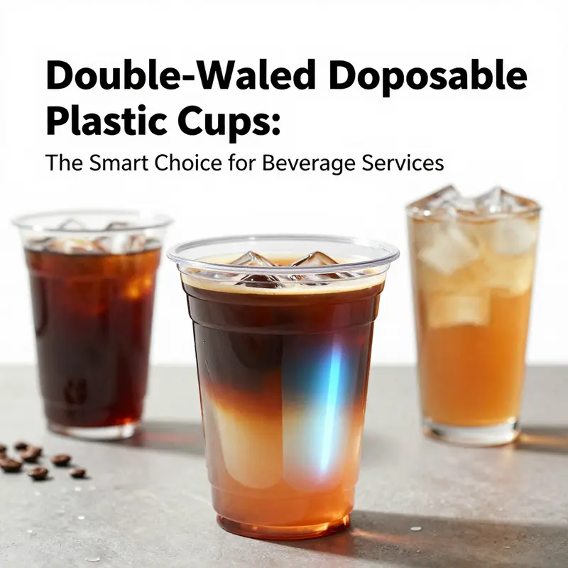 Illustration showing the thermal insulation technology of double-walled disposable plastic cups.