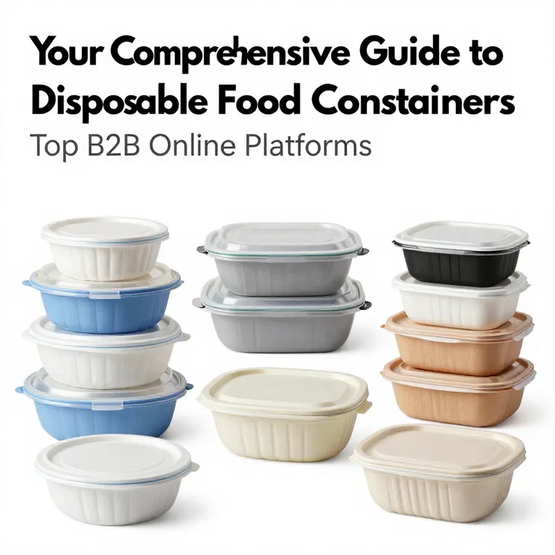 A collection of disposable food containers from leading B2B platforms, showcasing variety in design and material.