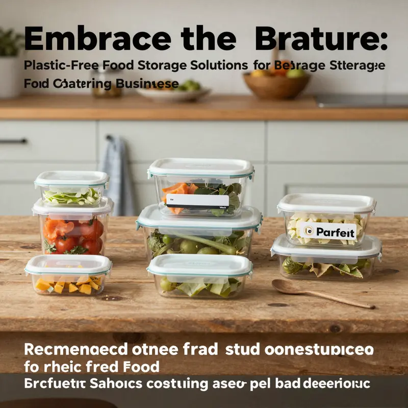 Various plastic-free food storage materials showcasing their appeal for businesses.